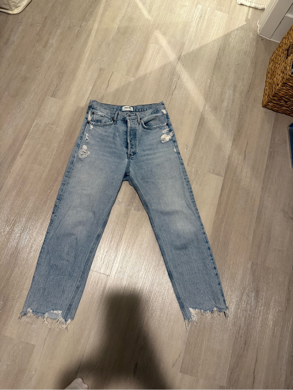 Light Blue Distressed Women's Jeans Agolde